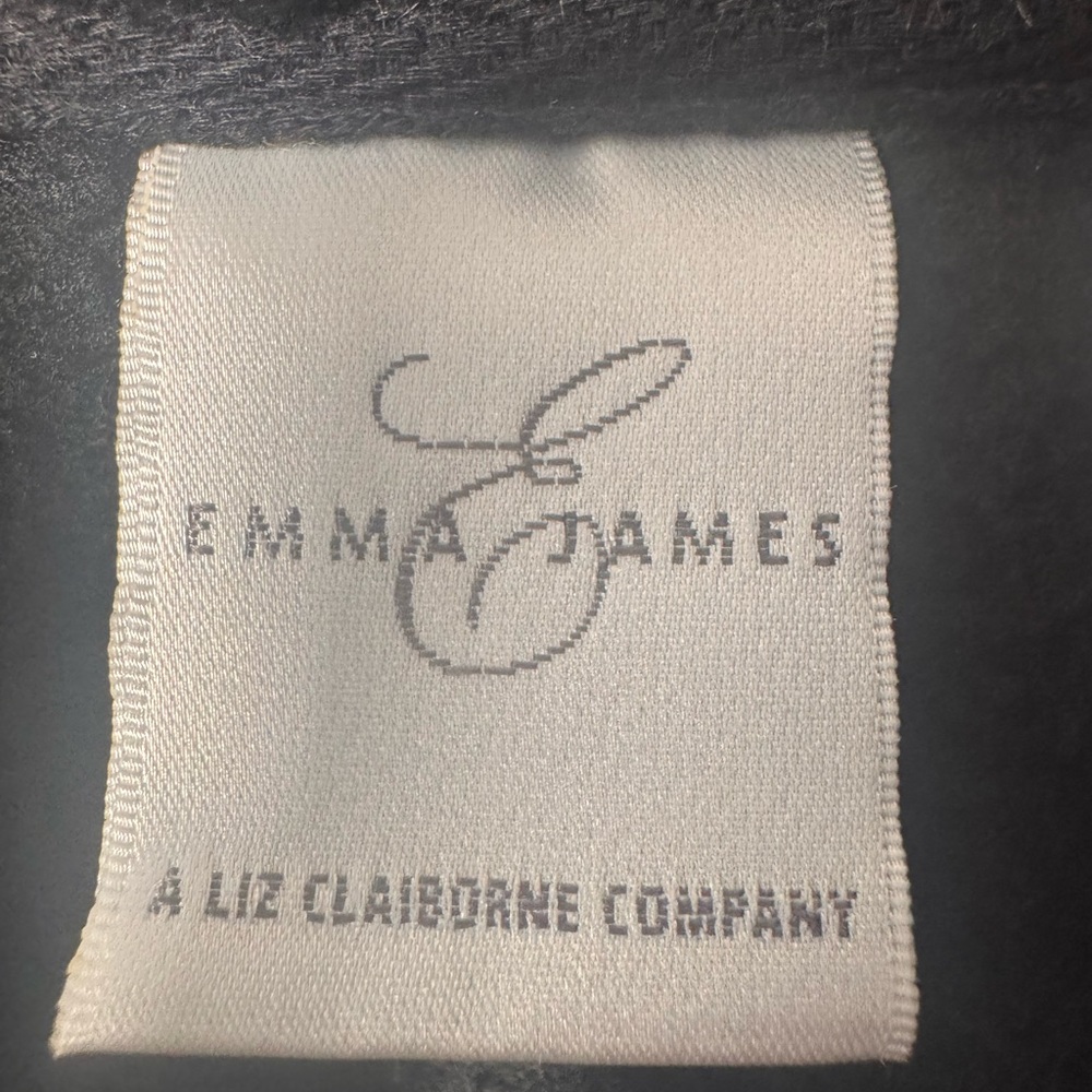Emma James Black Fleece Jacket w/ Faux Fur Collar Size S Cozy Zip Front Coat - Picture 6 of 9